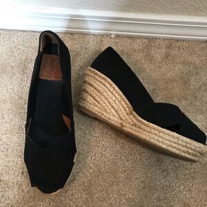 Tory Burch open toe espadrille‎ wedge size 8